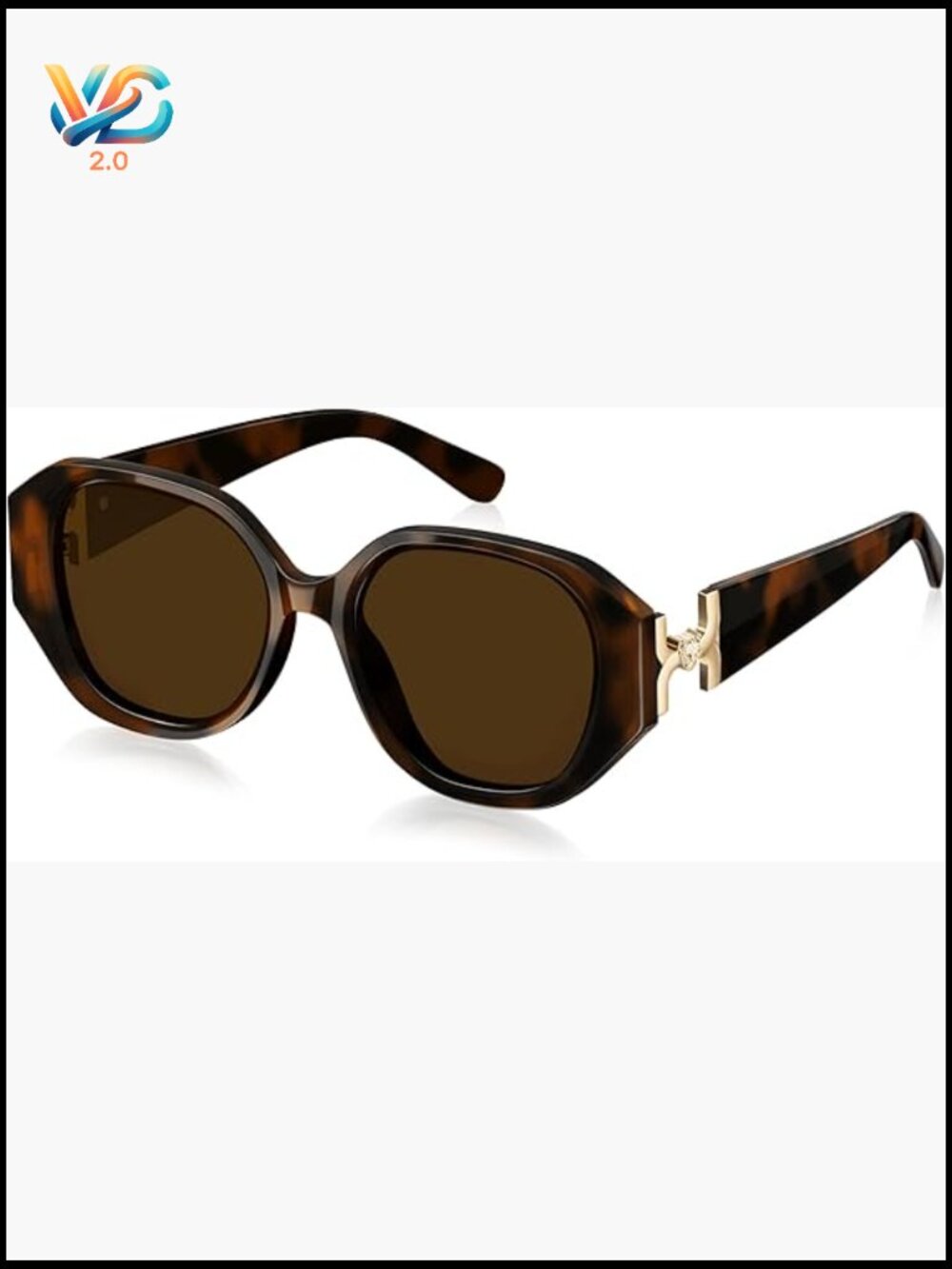 Oversized Square Polarized Sunglasses UV Protection Trendy Frame for Women